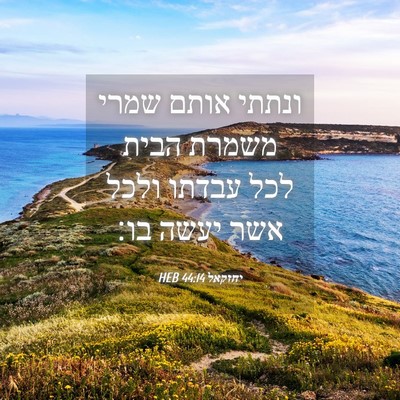 Picture 04 - יחזקאל 44:14 HEB - ונתתי אותם שמרי משמרת הבית - Bible Verse Picture