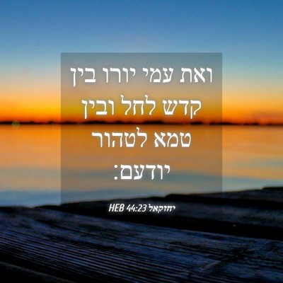 Picture 04 - יחזקאל 44:23 HEB - ואת עמי יורו בין קדש לחל - Bible Verse Picture