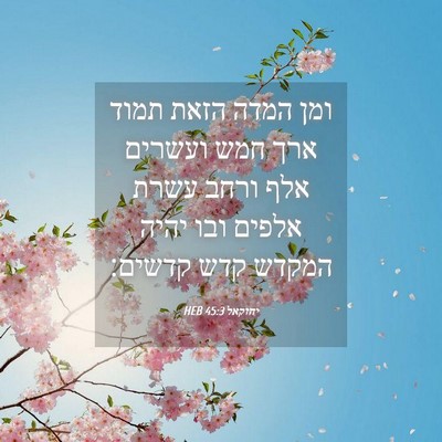 Picture 04 - יחזקאל 45:3 HEB - ומן המדה הזאת תמוד ארך חמש - Bible Verse Picture