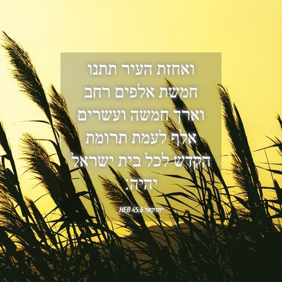 Picture 04 - יחזקאל 45:6 HEB - ואחזת העיר תתנו חמשת אלפים - Bible Verse Picture