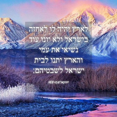 Picture 04 - יחזקאל 45:8 HEB - לארץ יהיה לו לאחזה בישראל - Bible Verse Picture