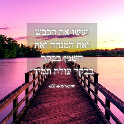 Picture 04 - יחזקאל 46:15 HEB - ועשו את הכבש ואת המנחה ואת - Bible Verse Picture