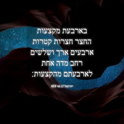 Picture 04 - יחזקאל 46:22 HEB - בארבעת מקצעות החצר חצרות - Bible Verse Picture