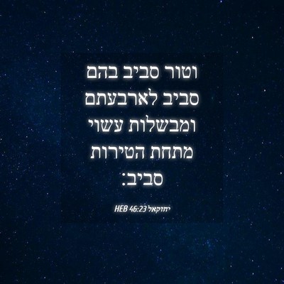Picture 04 - יחזקאל 46:23 HEB - וטור סביב בהם סביב לארבעתם - Bible Verse Picture