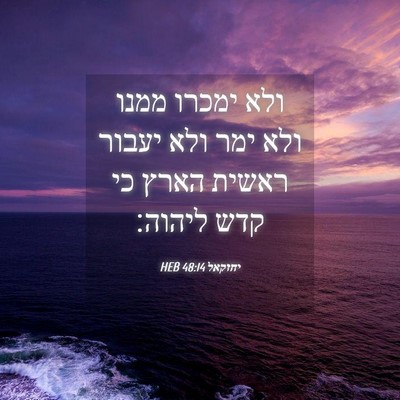 Picture 04 - יחזקאל 48:14 HEB - ולא ימכרו ממנו ולא ימר ולא - Bible Verse Picture