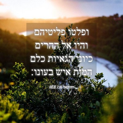 Picture 04 - יחזקאל 7:16 HEB - ופלטו פליטיהם והיו אל - Bible Verse Picture