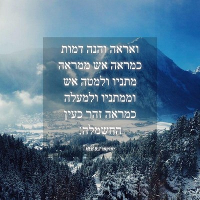 Picture 04 - יחזקאל 8:2 HEB - ואראה והנה דמות כמראה אש - Bible Verse Picture