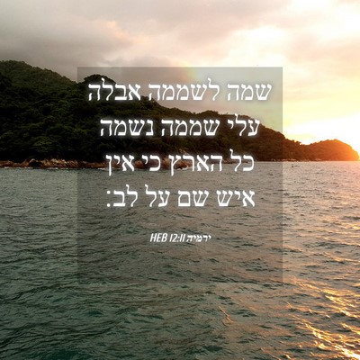 Picture 04 - ירמיה 12:11 HEB - שמה לשממה אבלה עלי שממה - Bible Verse Picture