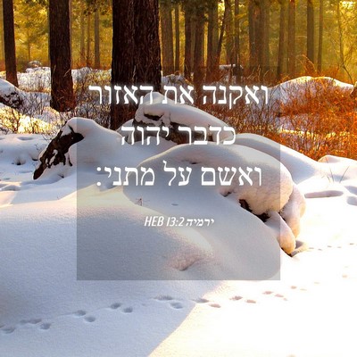 Picture 04 - ירמיה 13:2 HEB - ואקנה את האזור כדבר יהוה - Bible Verse Picture