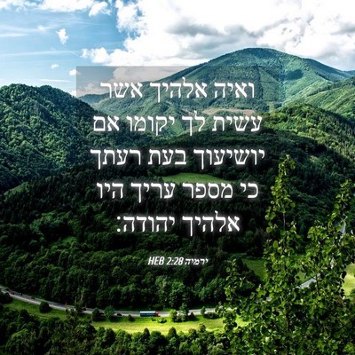 Picture 04 - ירמיה 2:28 HEB - ואיה אלהיך אשר עשית לך - Bible Verse Picture