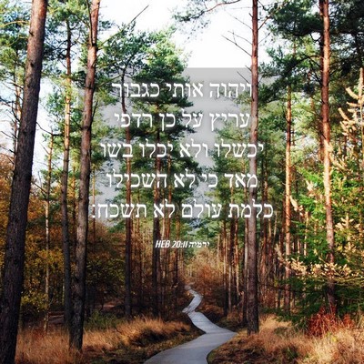 Picture 04 - ירמיה 20:11 HEB - ויהוה אותי כגבור עריץ על כן - Bible Verse Picture