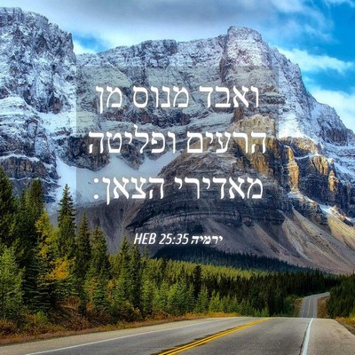 Picture 04 - ירמיה 25:35 HEB - ואבד מנוס מן הרעים ופליטה - Bible Verse Picture