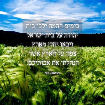 Picture 04 - ירמיה 3:18 HEB - בימים ההמה ילכו בית יהודה - Bible Verse Picture