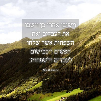 Picture 04 - ירמיה 34:11 HEB - וישובו אחרי כן וישבו את - Bible Verse Picture