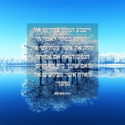 Picture 04 - ירמיה 38:16 HEB - וישבע המלך צדקיהו אל - Bible Verse Picture