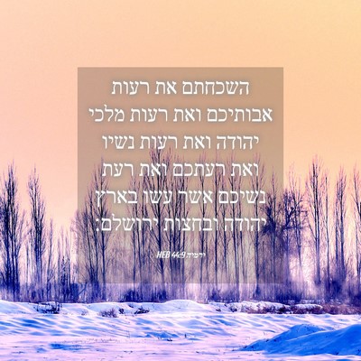 Picture 04 - ירמיה 44:9 HEB - השכחתם את רעות אבותיכם ואת - Bible Verse Picture