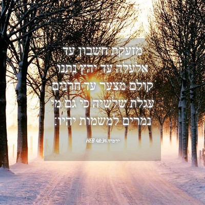 Picture 04 - ירמיה 48:34 HEB - מזעקת חשבון עד אלעלה עד יהץ - Bible Verse Picture