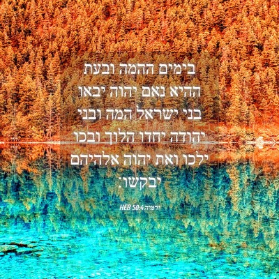 Picture 04 - ירמיה 50:4 HEB - בימים ההמה ובעת ההיא נאם - Bible Verse Picture