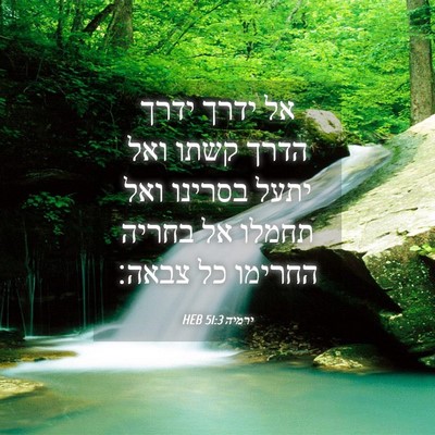 Picture 04 - ירמיה 51:3 HEB - אל ידרך ידרך הדרך קשתו ואל - Bible Verse Picture