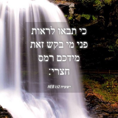 Picture 04 - ישעיה 1:12 HEB - כי תבאו לראות פני מי בקש - Bible Verse Picture