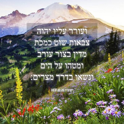 Picture 04 - ישעיה 10:26 HEB - ועורר עליו יהוה צבאות שוט - Bible Verse Picture