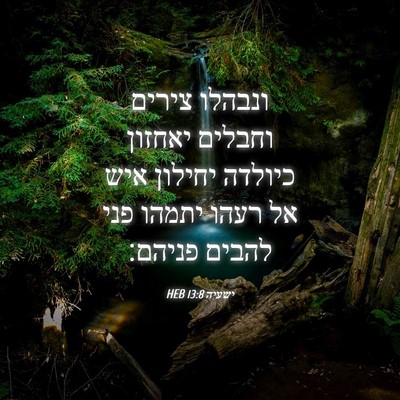 Picture 04 - ישעיה 13:8 HEB - ונבהלו צירים וחבלים יאחזון - Bible Verse Picture