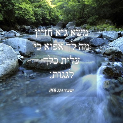 Picture 04 - ישעיה 22:1 HEB - משא גיא חזיון מה לך אפוא כי - Bible Verse Picture
