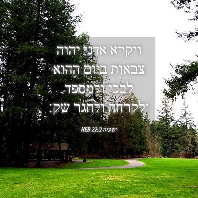 Picture 04 - ישעיה 22:12 HEB - ויקרא אדני יהוה צבאות ביום - Bible Verse Picture