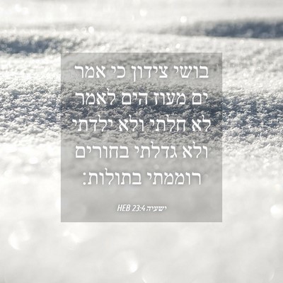 Picture 04 - ישעיה 23:4 HEB - בושי צידון כי אמר ים מעוז - Bible Verse Picture