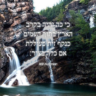 Picture 04 - ישעיה 24:13 HEB - כי כה יהיה בקרב הארץ בתוך - Bible Verse Picture