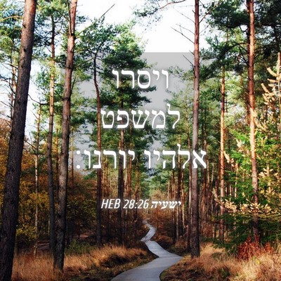 Picture 04 - ישעיה 28:26 HEB - ויסרו למשפט אלהיו - Bible Verse Picture