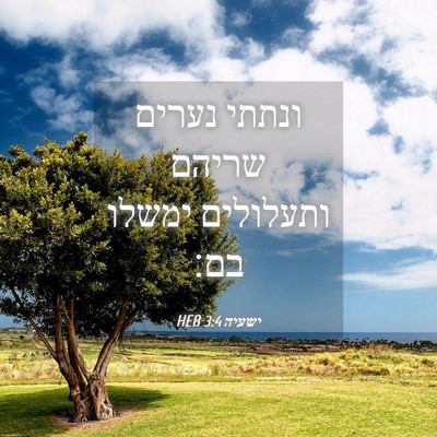 Picture 04 - ישעיה 3:4 HEB - ונתתי נערים שריהם ותעלולים - Bible Verse Picture