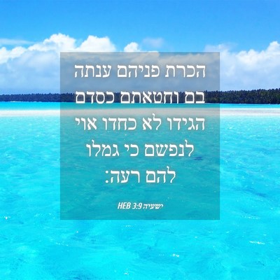 Picture 04 - ישעיה 3:9 HEB - הכרת פניהם ענתה בם וחטאתם - Bible Verse Picture
