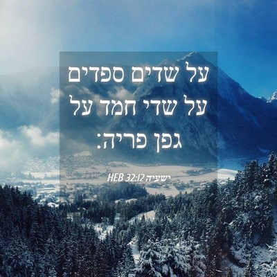 Picture 04 - ישעיה 32:12 HEB - על שדים ספדים על שדי חמד על - Bible Verse Picture