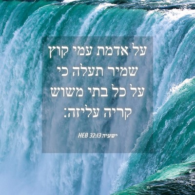 Picture 04 - ישעיה 32:13 HEB - על אדמת עמי קוץ שמיר תעלה - Bible Verse Picture
