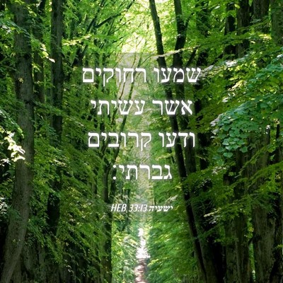 Picture 04 - ישעיה 33:13 HEB - שמעו רחוקים אשר עשיתי ודעו - Bible Verse Picture