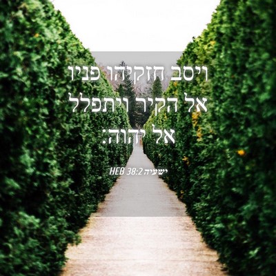 Picture 04 - ישעיה 38:2 HEB - ויסב חזקיהו פניו אל הקיר - Bible Verse Picture