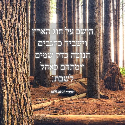 Picture 04 - ישעיה 40:22 HEB - הישב על חוג הארץ וישביה - Bible Verse Picture