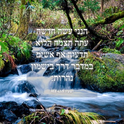 Picture 04 - ישעיה 43:19 HEB - הנני עשה חדשה עתה תצמח הלוא - Bible Verse Picture