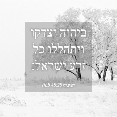 Picture 04 - ישעיה 45:25 HEB - ביהוה יצדקו ויתהללו כל זרע - Bible Verse Picture