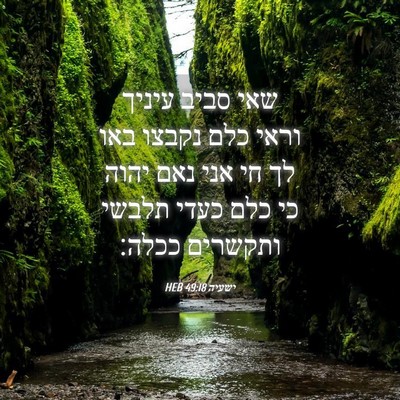 Picture 04 - ישעיה 49:18 HEB - שאי סביב עיניך וראי כלם - Bible Verse Picture