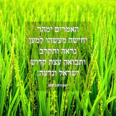 Picture 04 - ישעיה 5:19 HEB - האמרים ימהר יחישה מעשהו - Bible Verse Picture