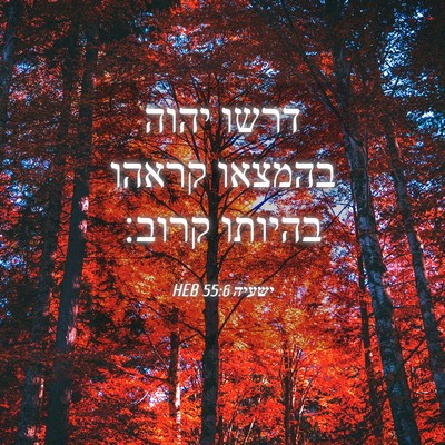 Picture 04 - ישעיה 55:6 HEB - דרשו יהוה בהמצאו קראהו - Bible Verse Picture