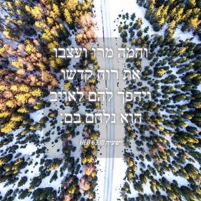 Picture 04 - ישעיה 63:10 HEB - והמה מרו ועצבו את רוח קדשו - Bible Verse Picture