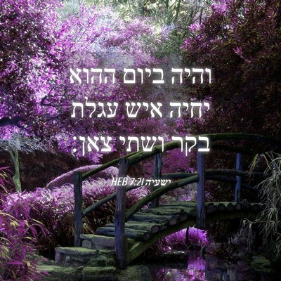 Picture 04 - ישעיה 7:21 HEB - והיה ביום ההוא יחיה איש - Bible Verse Picture