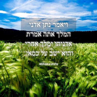 Picture 04 - מלכים א 1:24 HEB - ויאמר נתן אדני המלך אתה - Bible Verse Picture