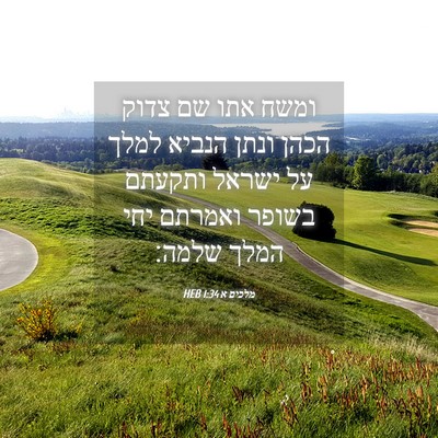 Picture 04 - מלכים א 1:34 HEB - ומשח אתו שם צדוק הכהן ונתן - Bible Verse Picture