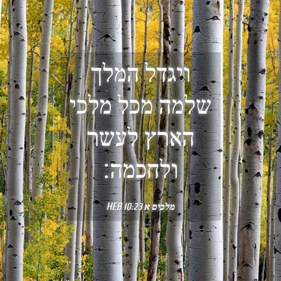 Picture 04 - מלכים א 10:23 HEB - ויגדל המלך שלמה מכל מלכי - Bible Verse Picture