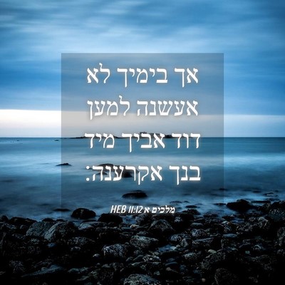 Picture 04 - מלכים א 11:12 HEB - אך בימיך לא אעשנה למען דוד - Bible Verse Picture