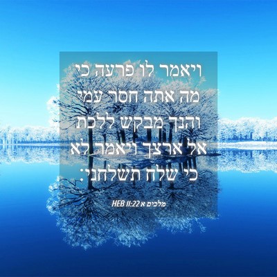 Picture 04 - מלכים א 11:22 HEB - ויאמר לו פרעה כי מה אתה חסר - Bible Verse Picture